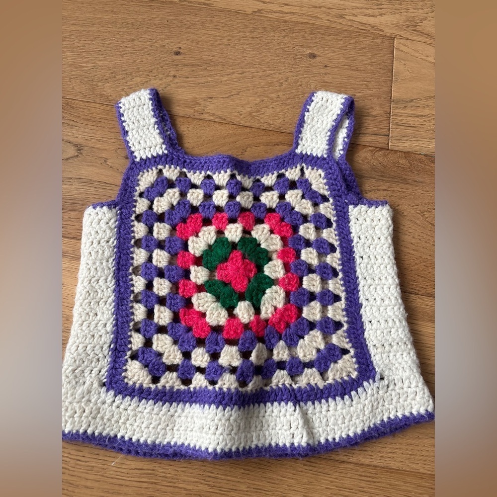 Crochet knit handmade tank top